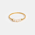 Elegant Sophie Golden Pearl Ring - Timeless Luxury