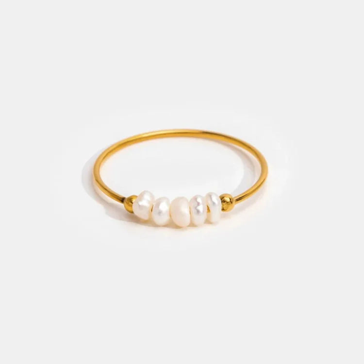 Elegant Sophie Golden Pearl Ring - Timeless Luxury