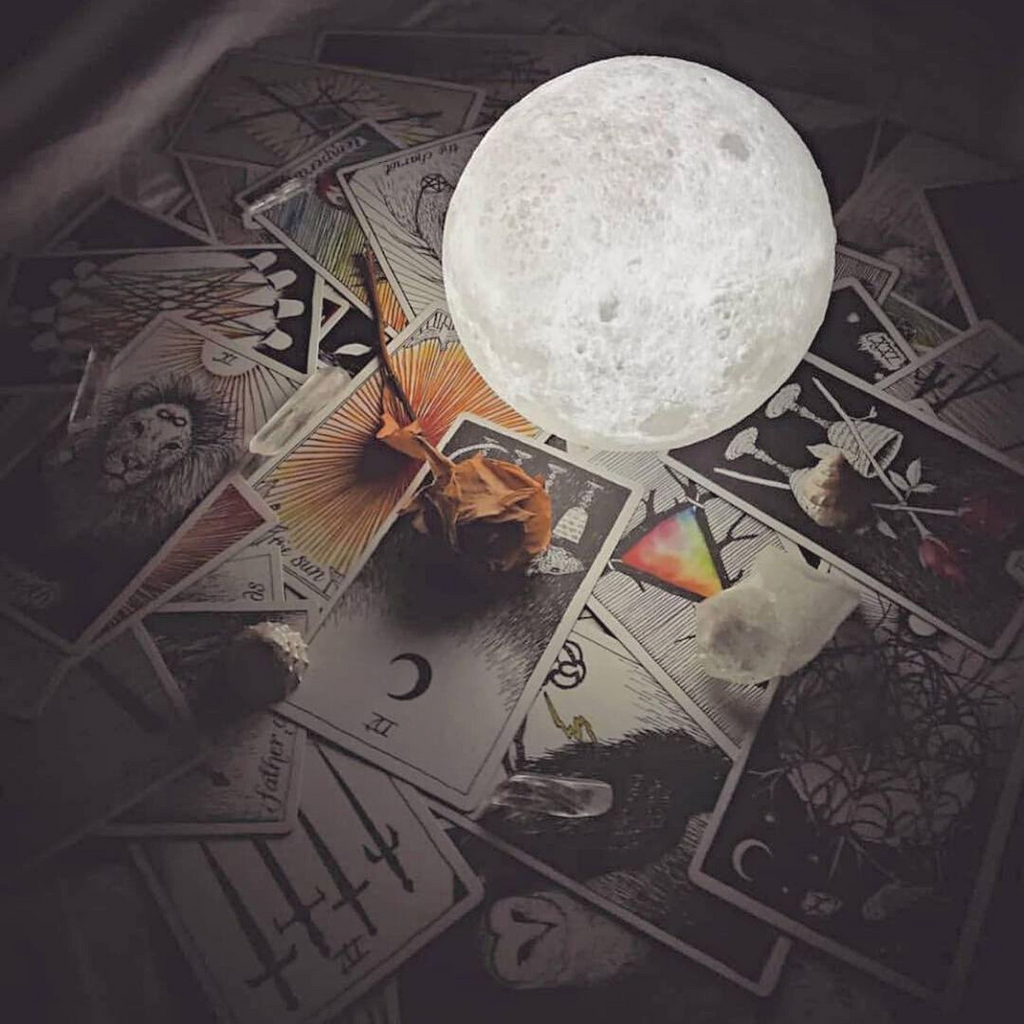 Magical Moon Lamp - with Wireless Touch Control and Wooden Stand