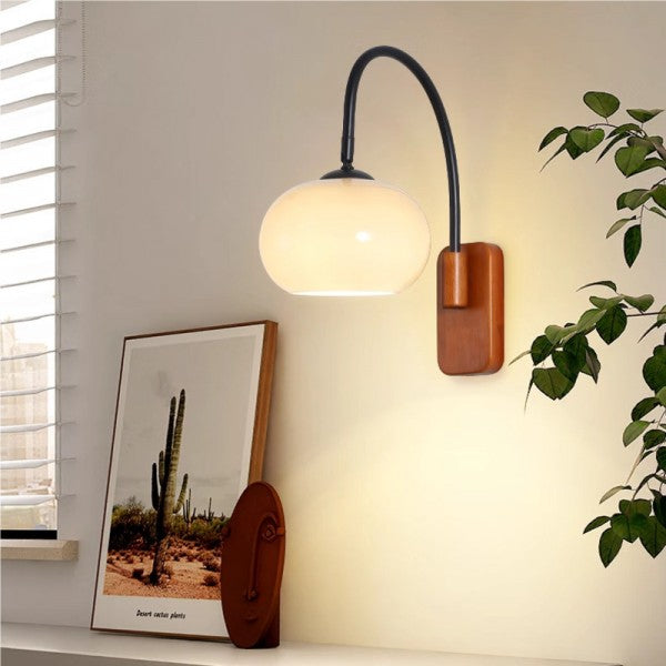 Orbite Wall Lamp – Elegant Kaki Glass Wall Lamp