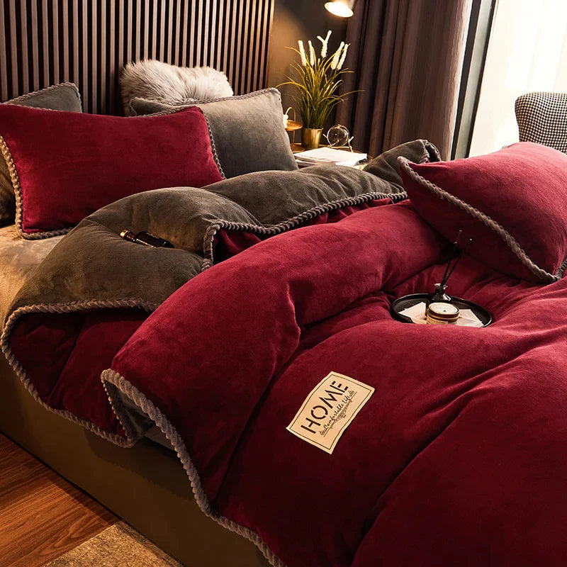 PlushHaven Luxe Velvet Duvet Cover Set – King Size Warmth & Comfort