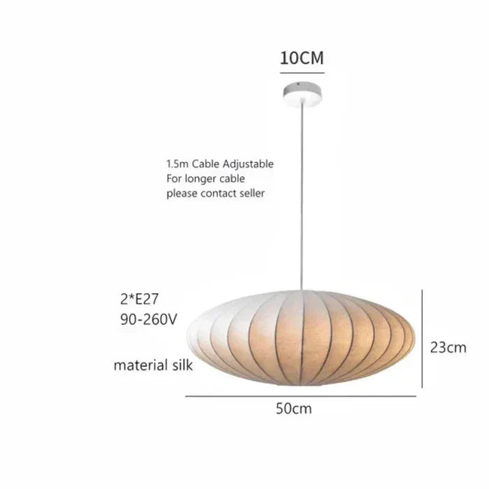 SilkCrown – Luxury Silk Pendant Lamp with Crystals