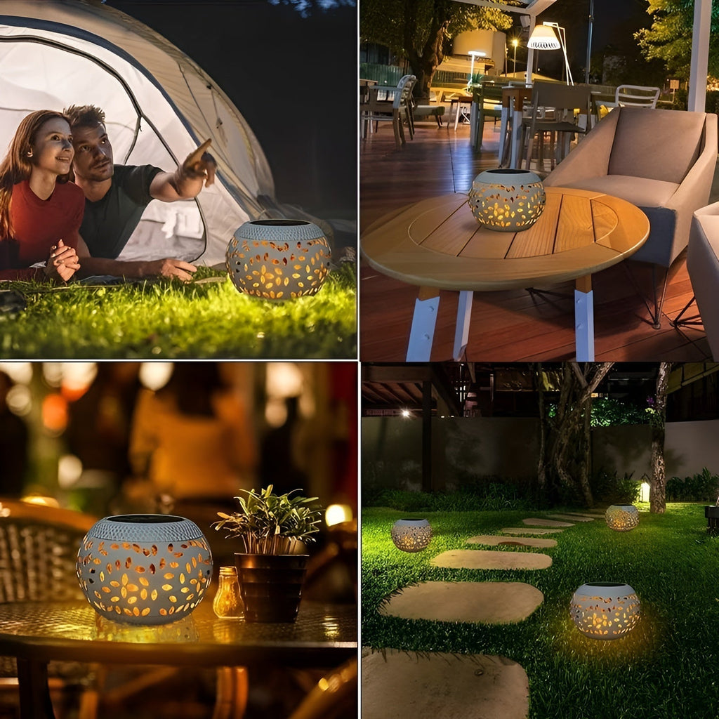 Elegant Solar Garden Light with Dots - Atmospheric Outdoor Lighting