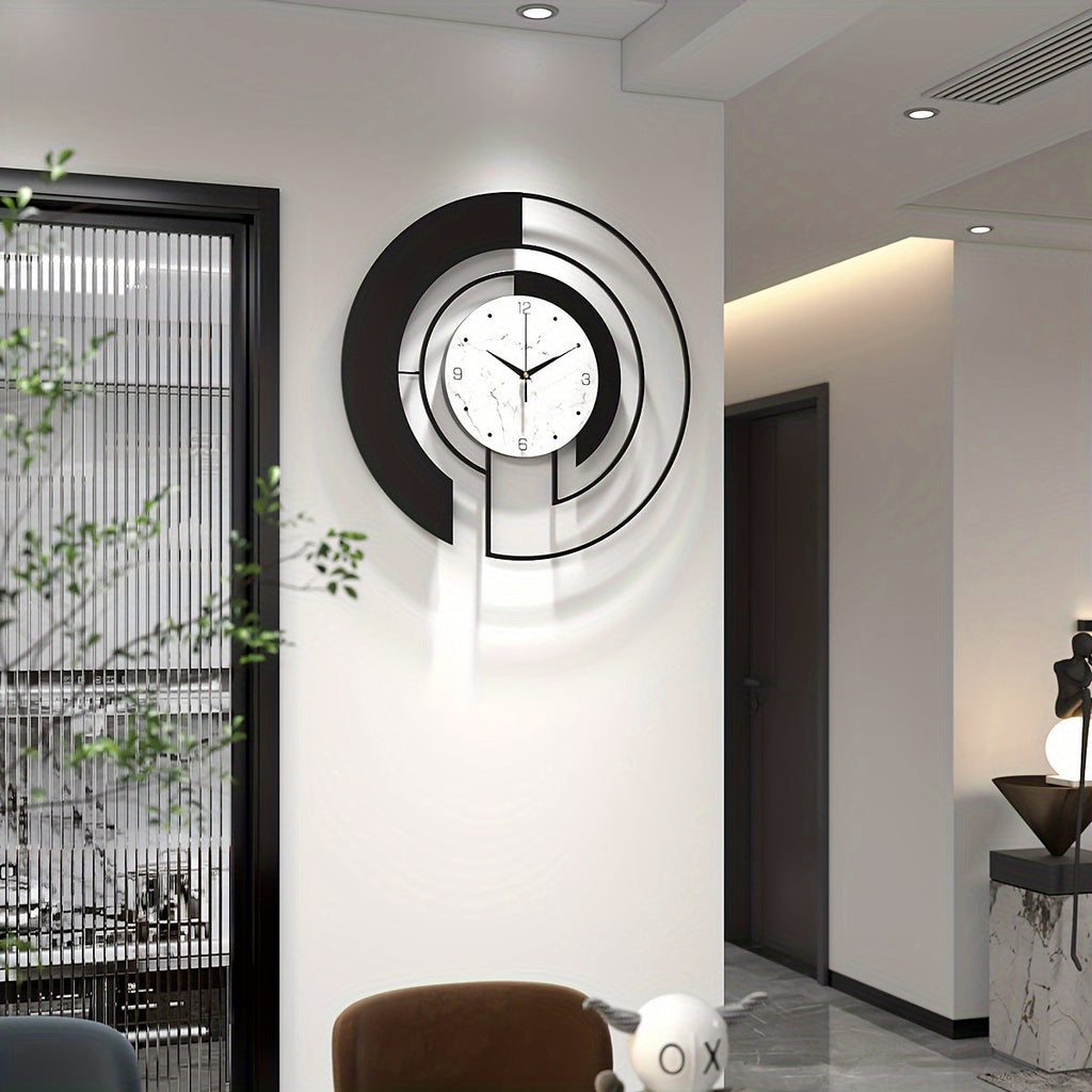 GeoClock - Elegant Black Geometric Wall Clock