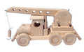WoodCrane Toys - Wooden Crane Truck with Hoisting Arm