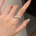 Elegant Adjustable Vintage Ring with Radiant Zirconia and Beautiful Pearl - Isadora