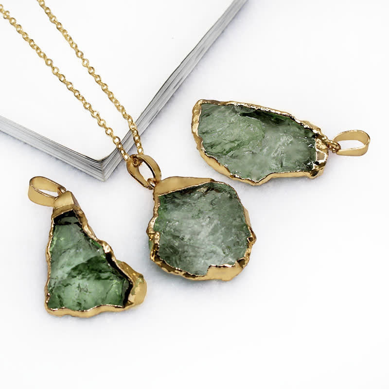 Elegant Natural Moldavite Necklace - Lyra