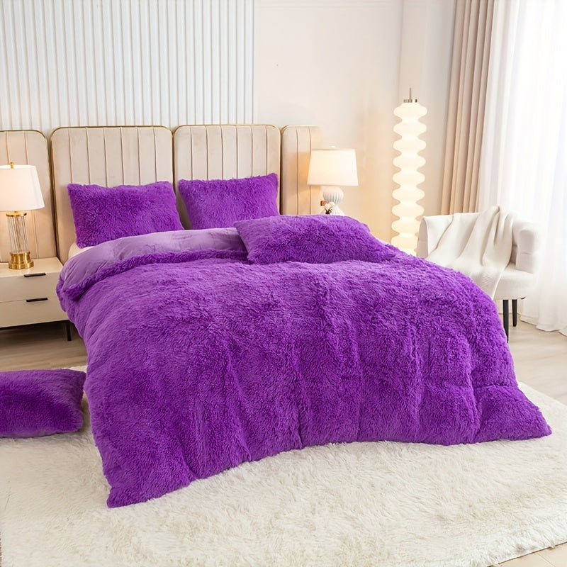 Ultra-Soft Plush Duvet Cover Set with Zipper - Luxury & Comfort