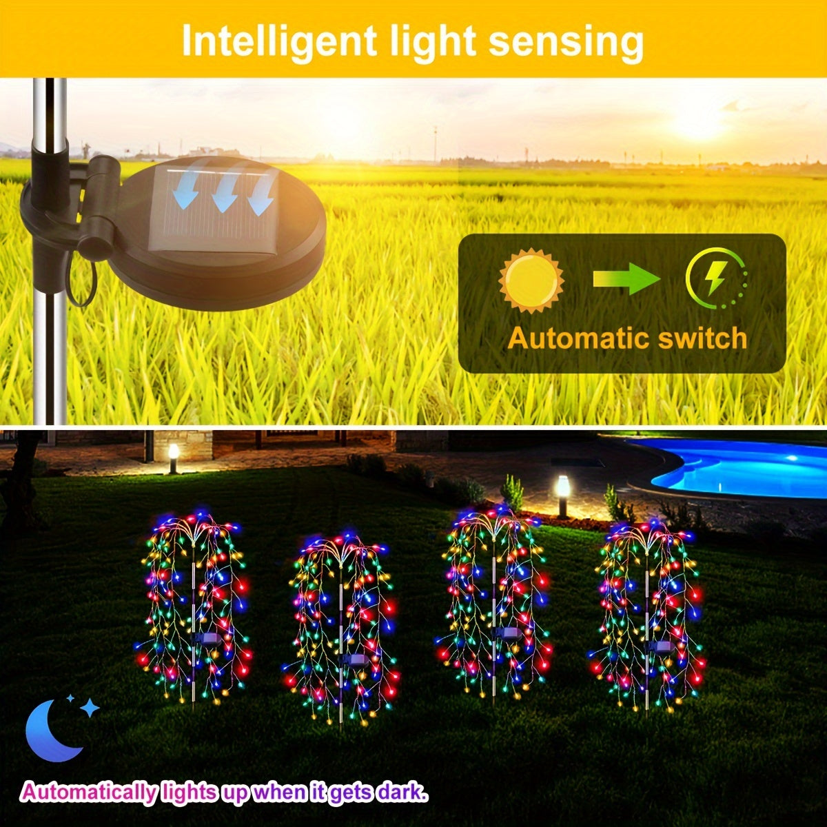 SolarGlimmer - Tuinlamp op Zonne-energie met 8 Verlichtingsstanden