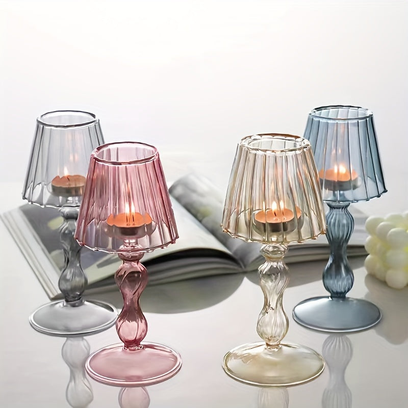 CrystalGlow – Luxury Glass Table Lamp & Candle Holder