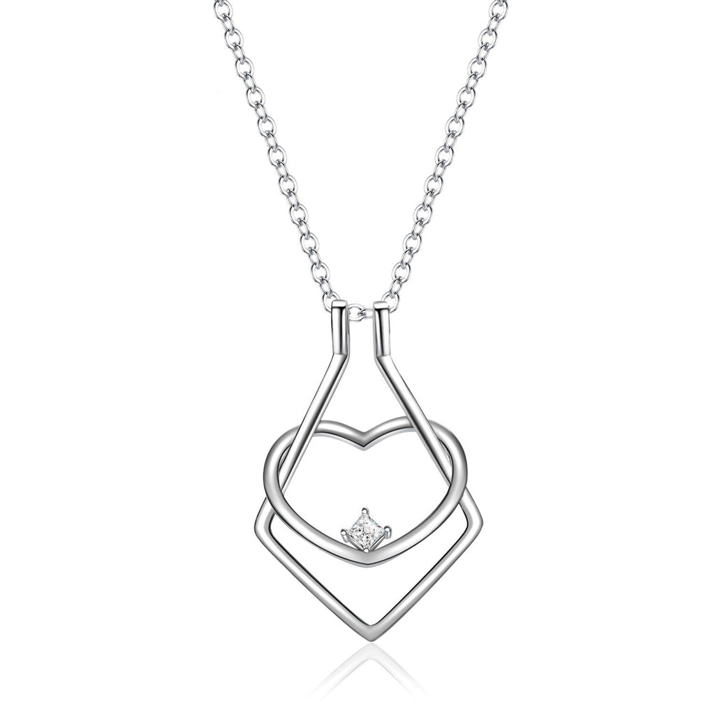 Amelina Heart Necklace with Ring Holder – Elegance in Full Bloom