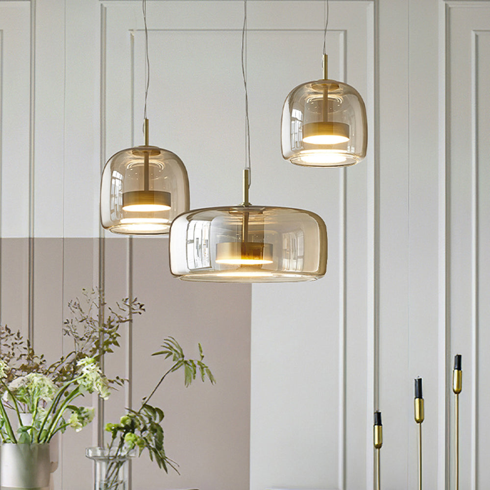 Hailie LED – Retro Amber Pendant Light for Atmospheric Illumination