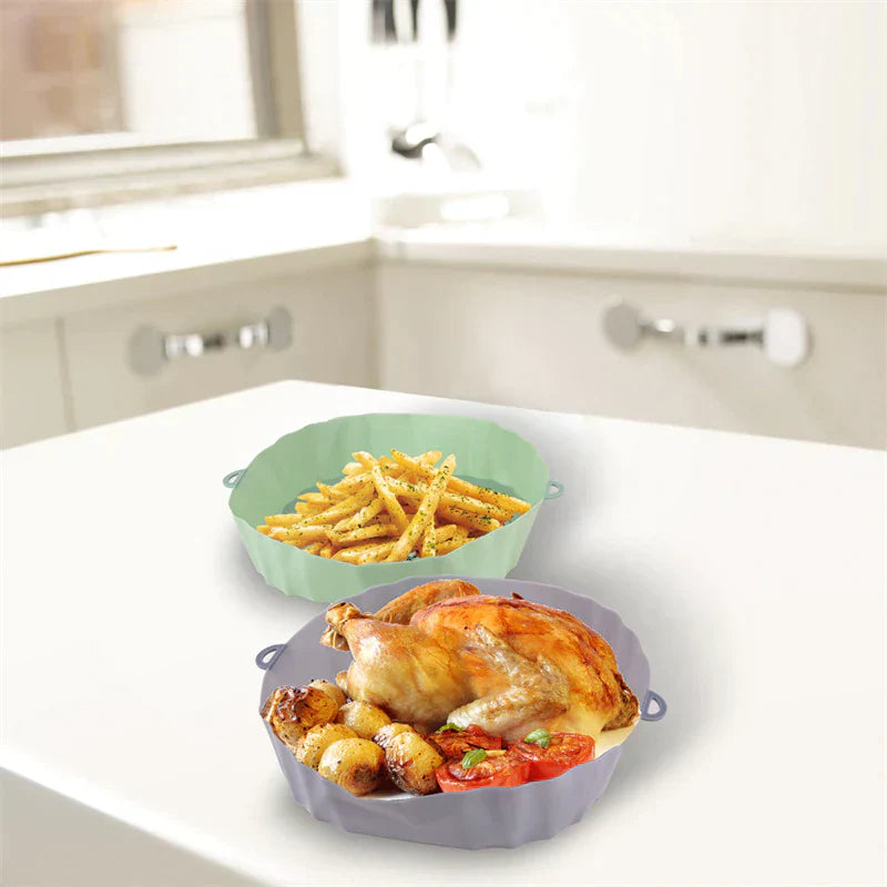 SiliconeFry Tray – Reusable Air Fryer Tray for Dishwasher