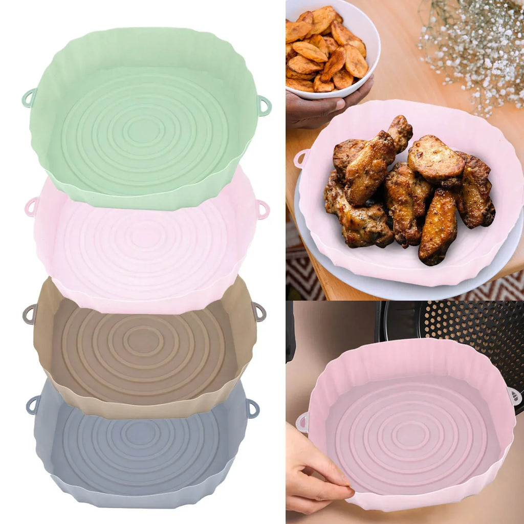 SiliconeFry Tray – Reusable Air Fryer Tray for Dishwasher