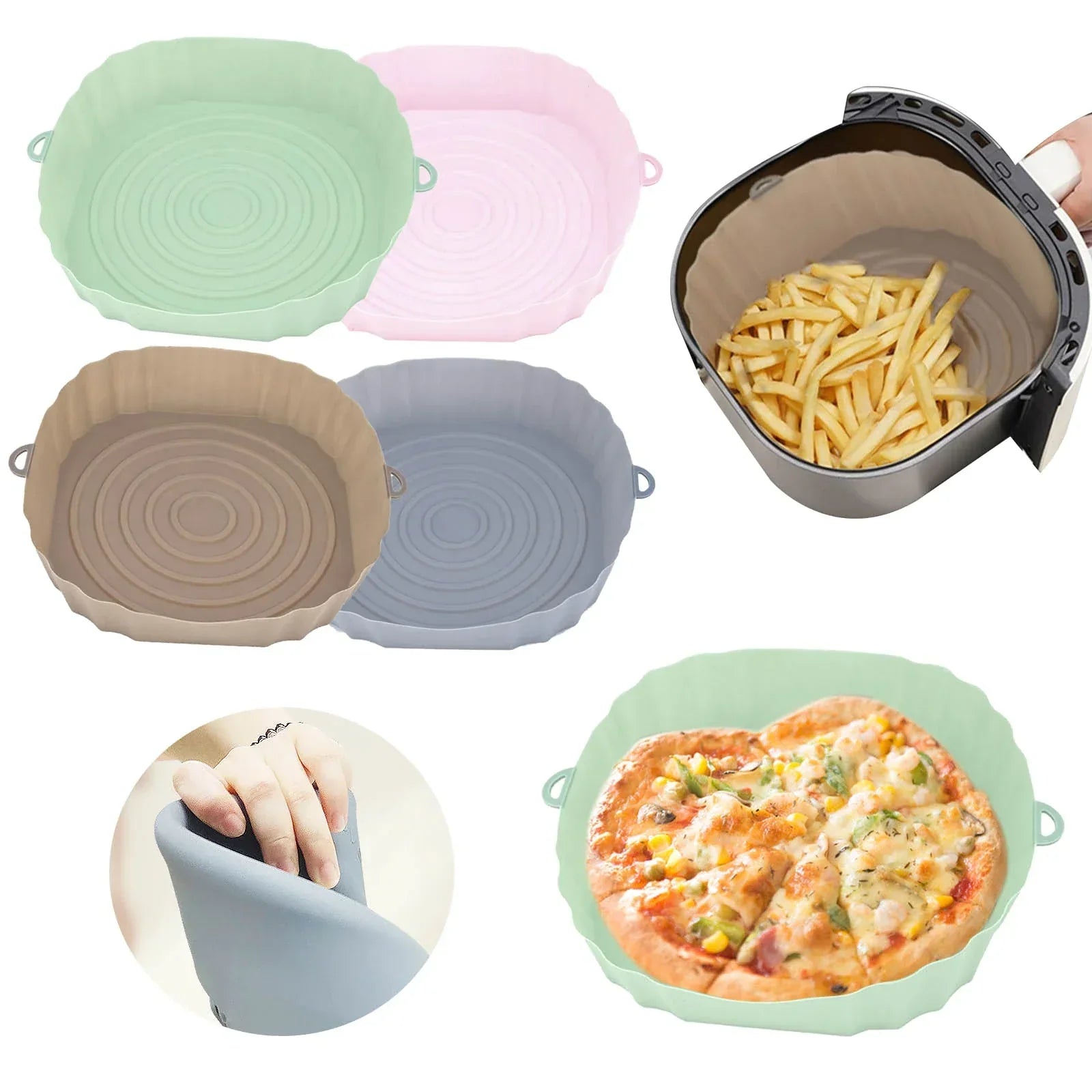 SiliconeFry Tray – Reusable Air Fryer Tray for Dishwasher