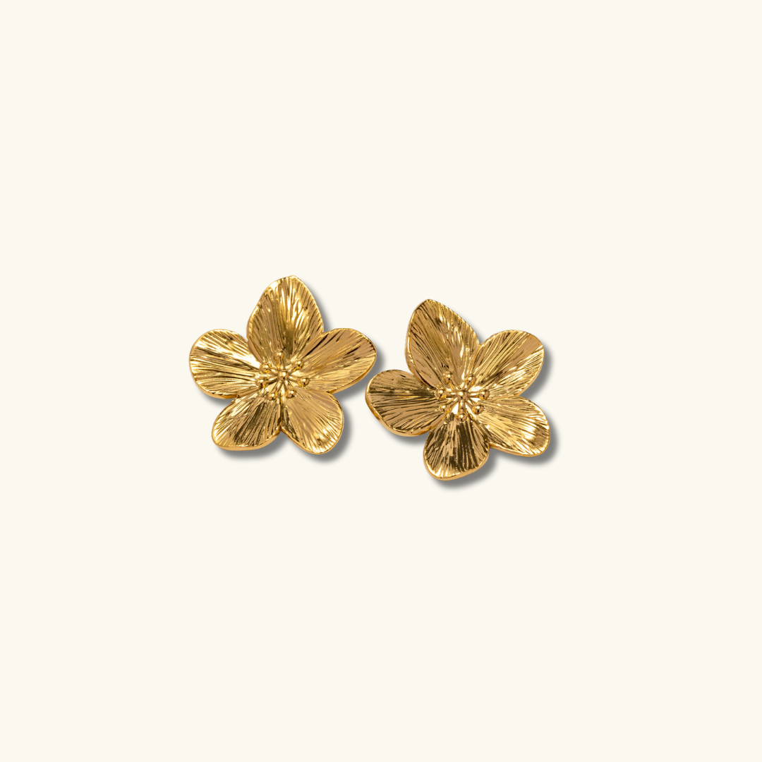 Elara Earrings - Elegant Floral Design in Gold