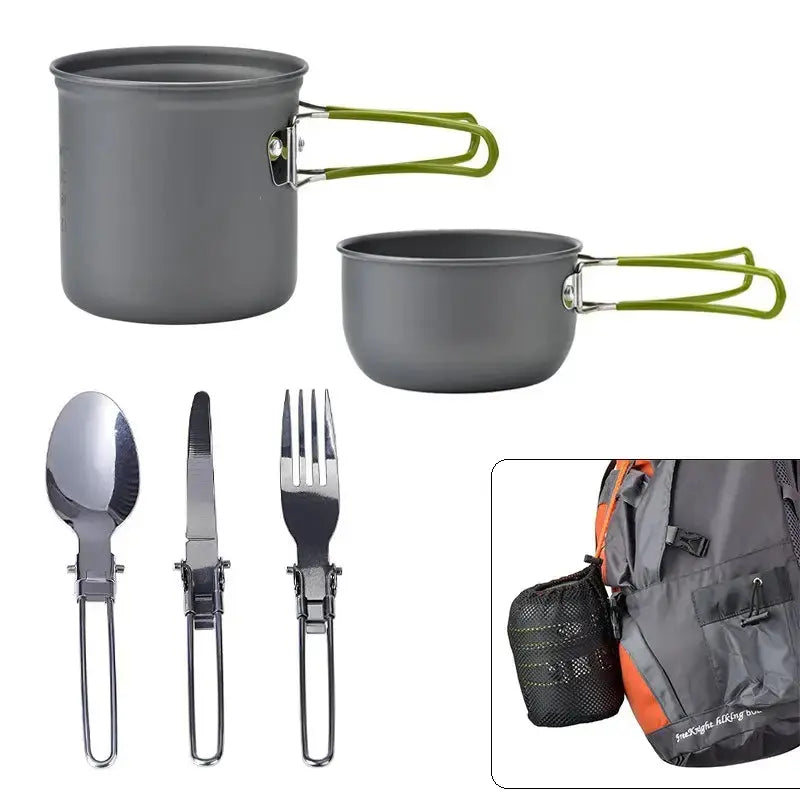 TrekChef - Complete Camping Cookware Set with Cutlery