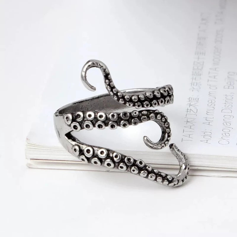 Adjustable Silver Tentacle Ring - Lotte