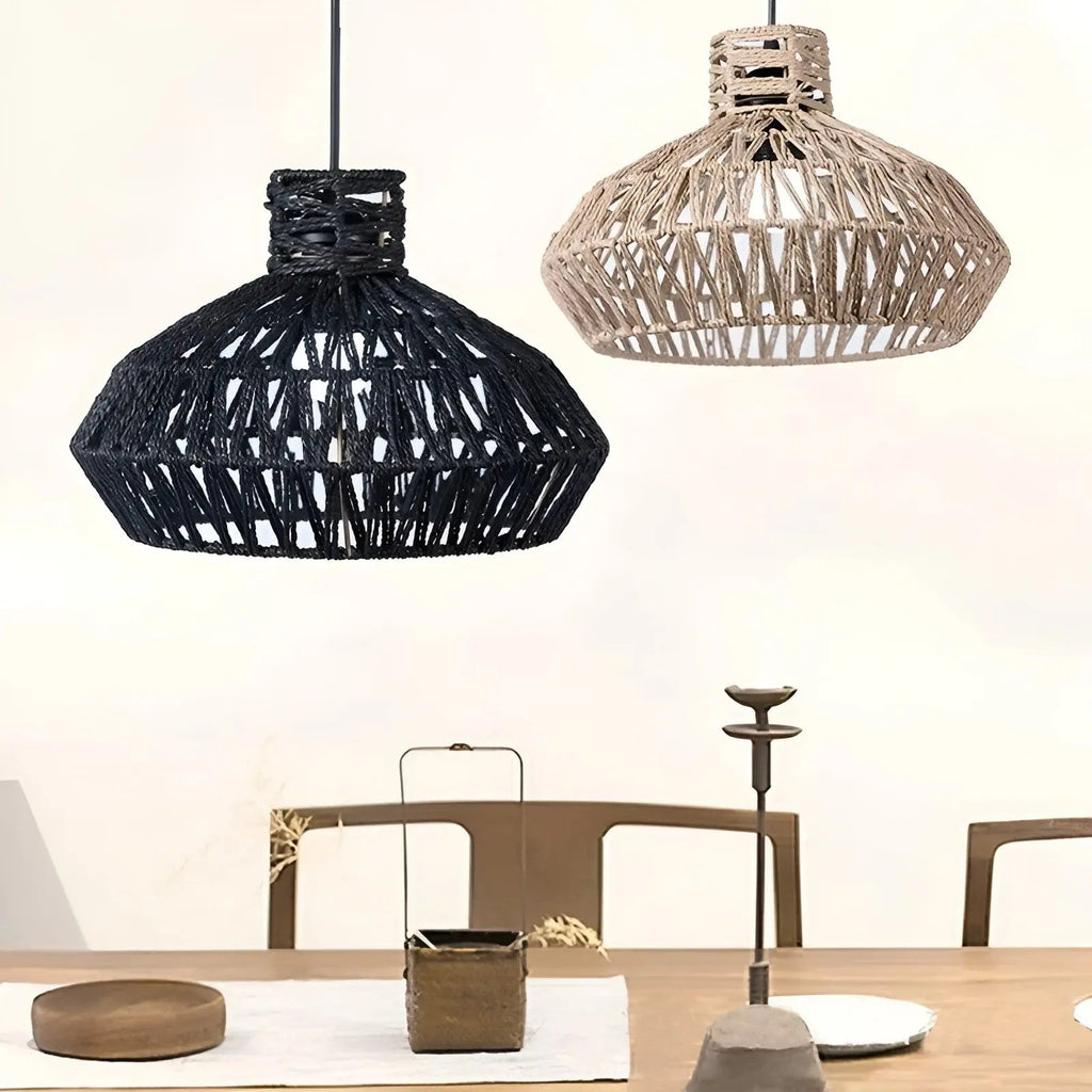 Elegant Vintage Rattan Pendant Lamp – Timeless Luxury for Any Space