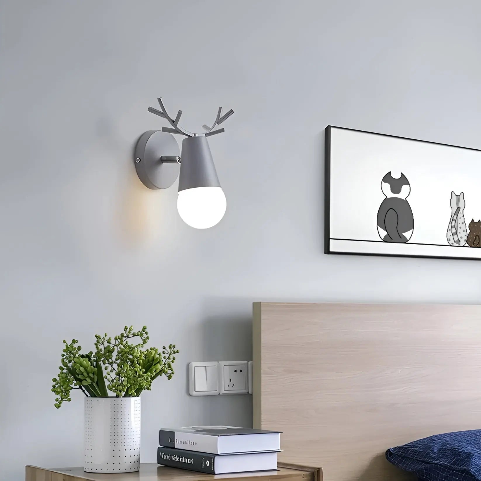 Nordic Glow Gewei LED Wandlamp – Elegant & Energiezuinig Design
