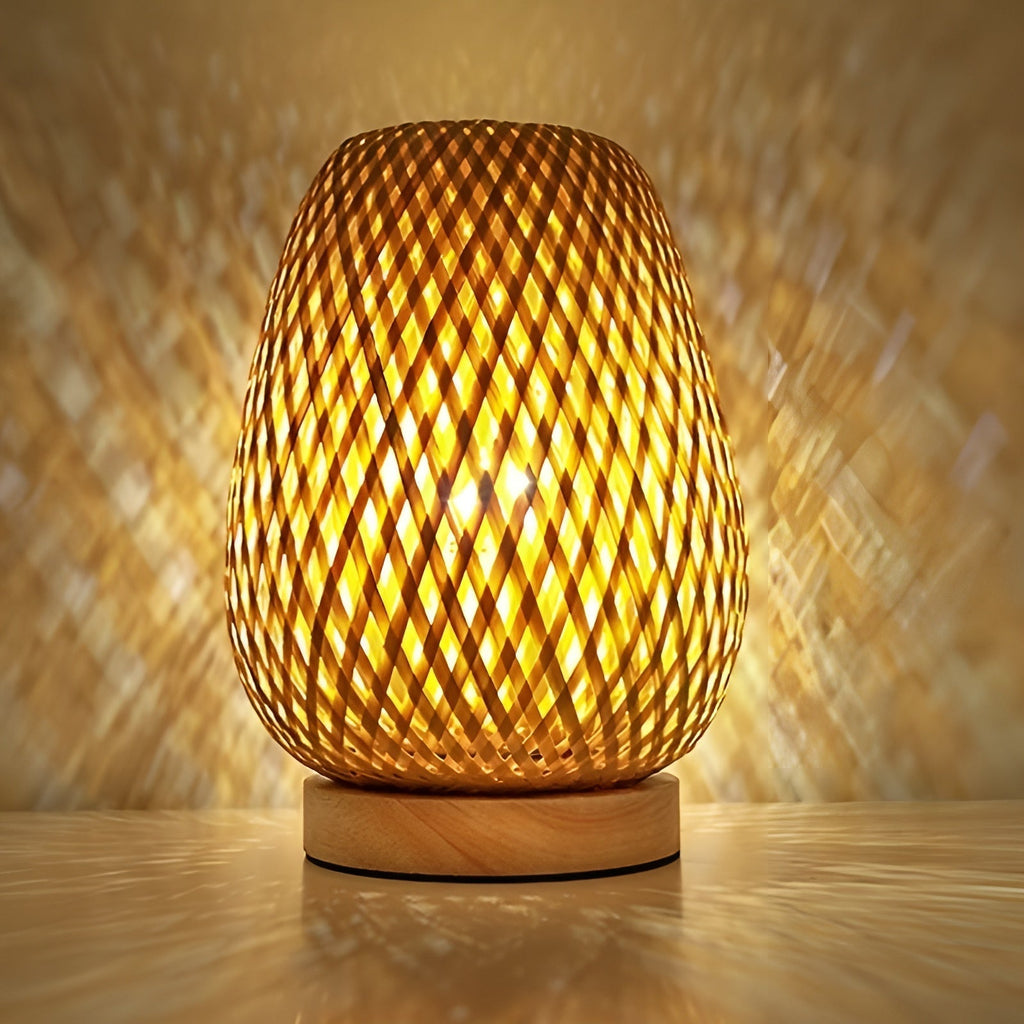 Stylish Bamboo Table Lamp with USB Power – Durable and Energy-Efficient Design