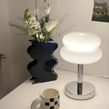 Elegant Macaron Glass Table Lamp Whiteh USB - 3 Light Colors