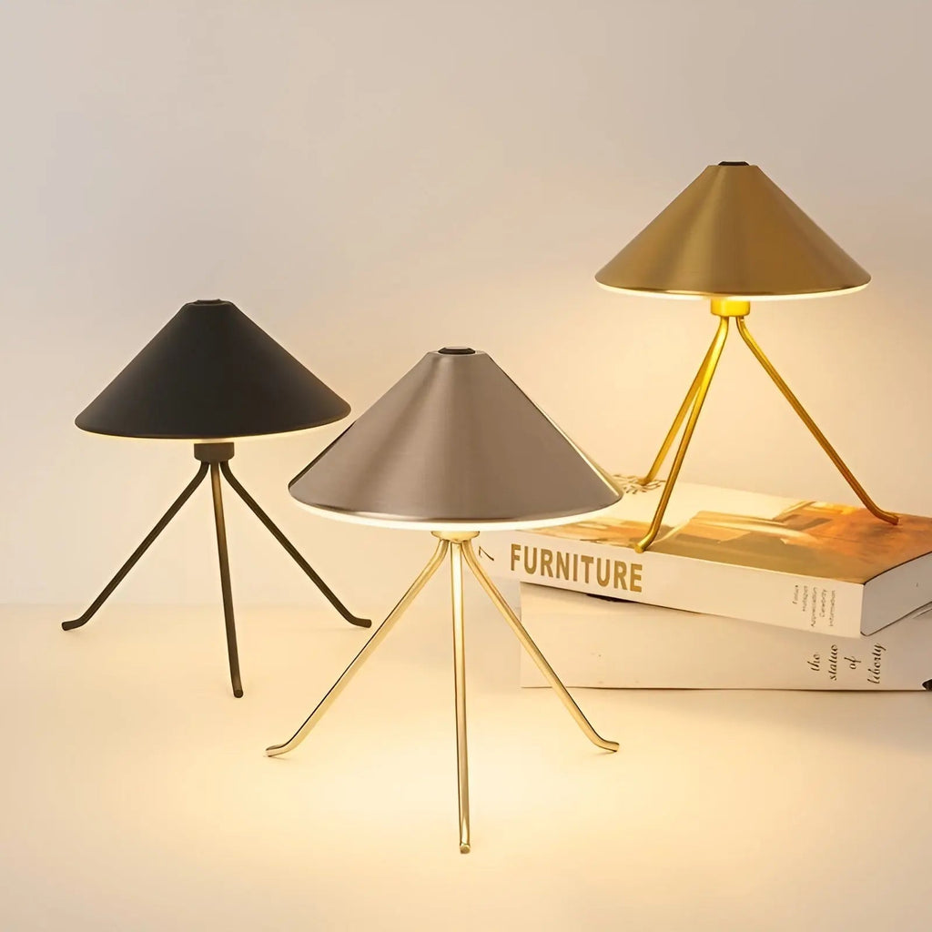 Eleganza Luxe Table Lamp – USB Rechargeable LED Lighting with Chic Design in Black, Gold, and Silver