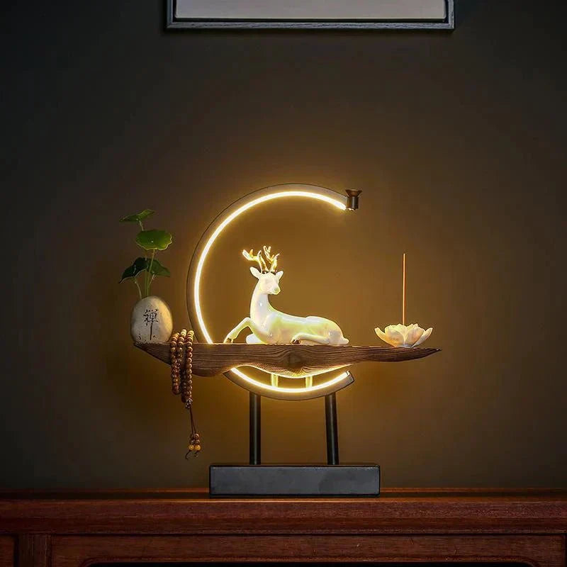 SereneStag - Elegant White Deer Incense Burner