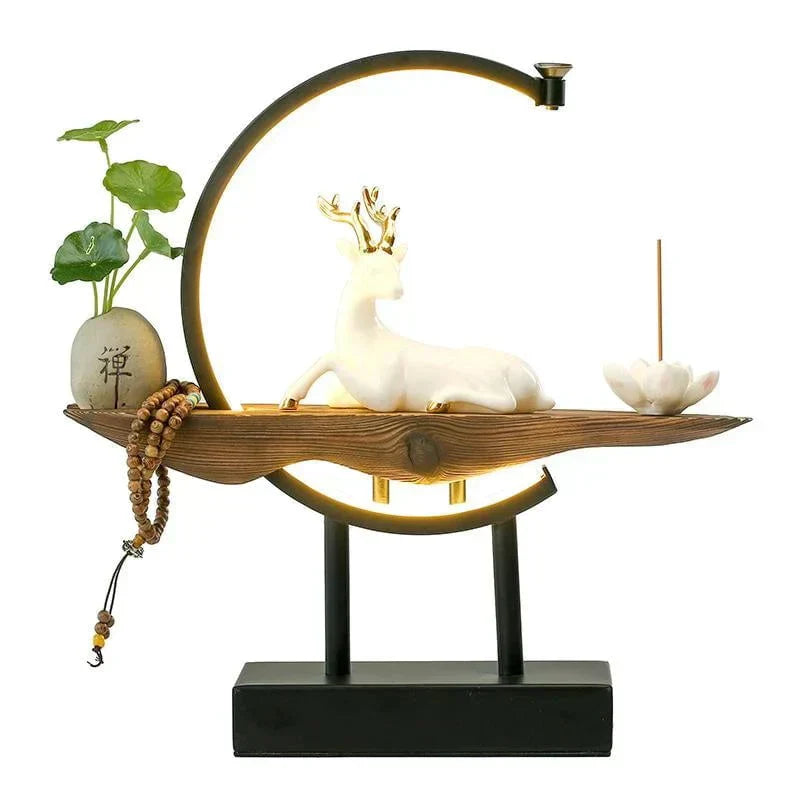 SereneStag - Elegant White Deer Incense Burner