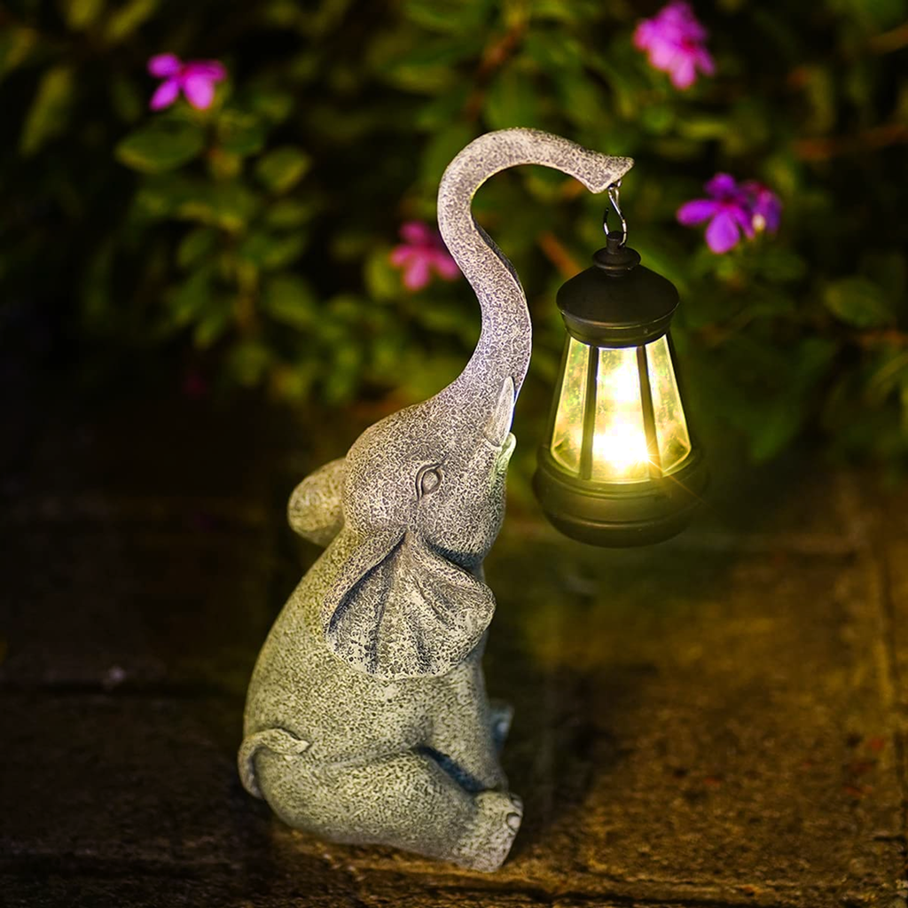 Elephanta Tuinlamp - Betoverende Olifanten Tuinlamp op Zonne-energie voor Sfeervolle Avonden