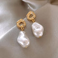 Elegant Golden Boho Pearl Earrings - Mara