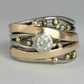 Elegant Vintage Gold Ring with Sparkling Zirconia - Ameline