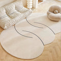 Woolly Waves – Minimalist Round Wool Rug with Unique Shape