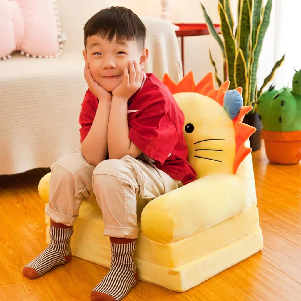 ComfyFold – Luxury Foldable Children's Sofa Whiteh Velvet for Children