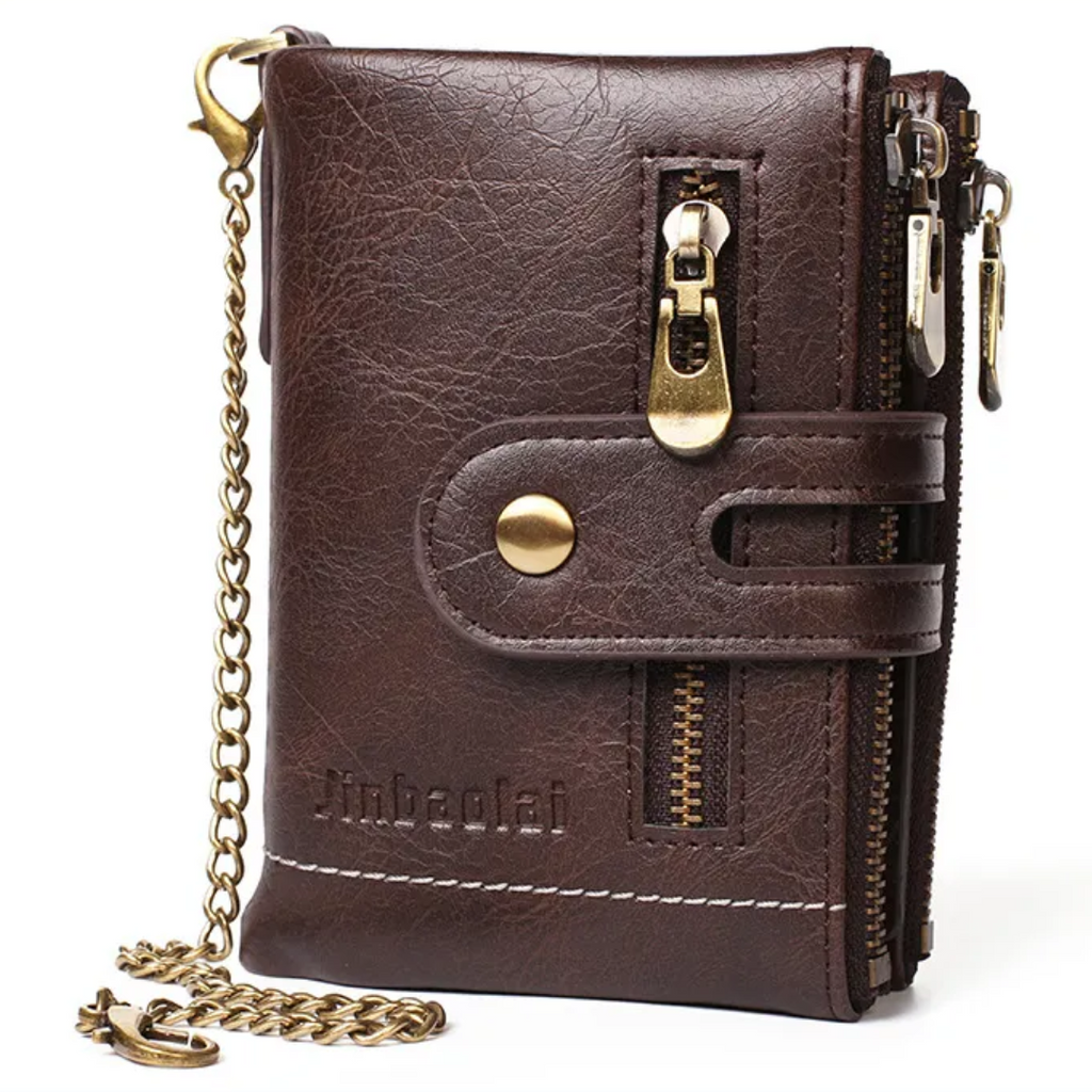 VintageCraft - Tough Leather Wallet with Chain