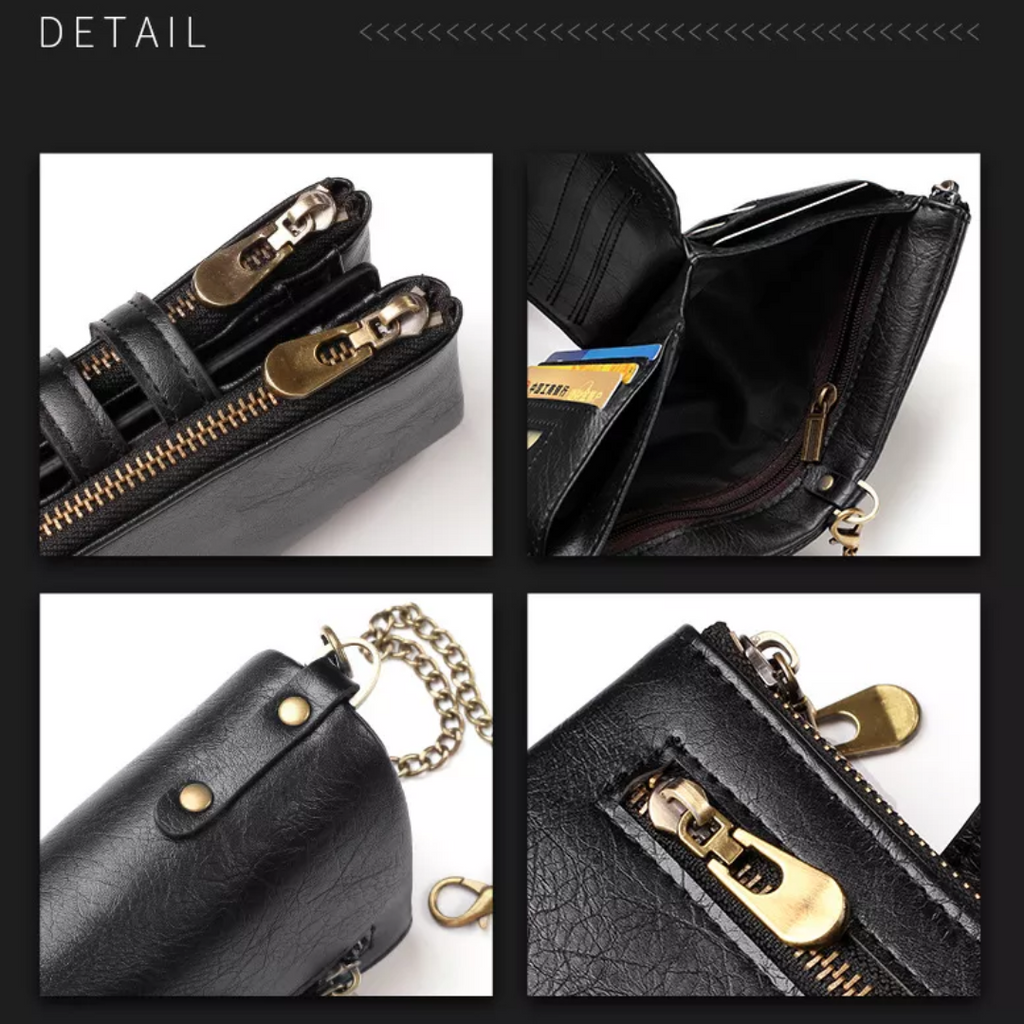 VintageCraft - Tough Leather Wallet with Chain