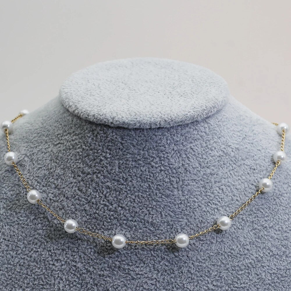 Luxury Gold Pearl Necklace - Marilena Elegance