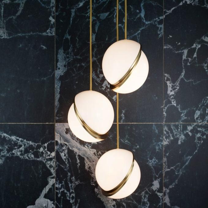 CielCourbe Lamp - Luxury Moonlight Pendant Lamp made of Acrylic and Brass