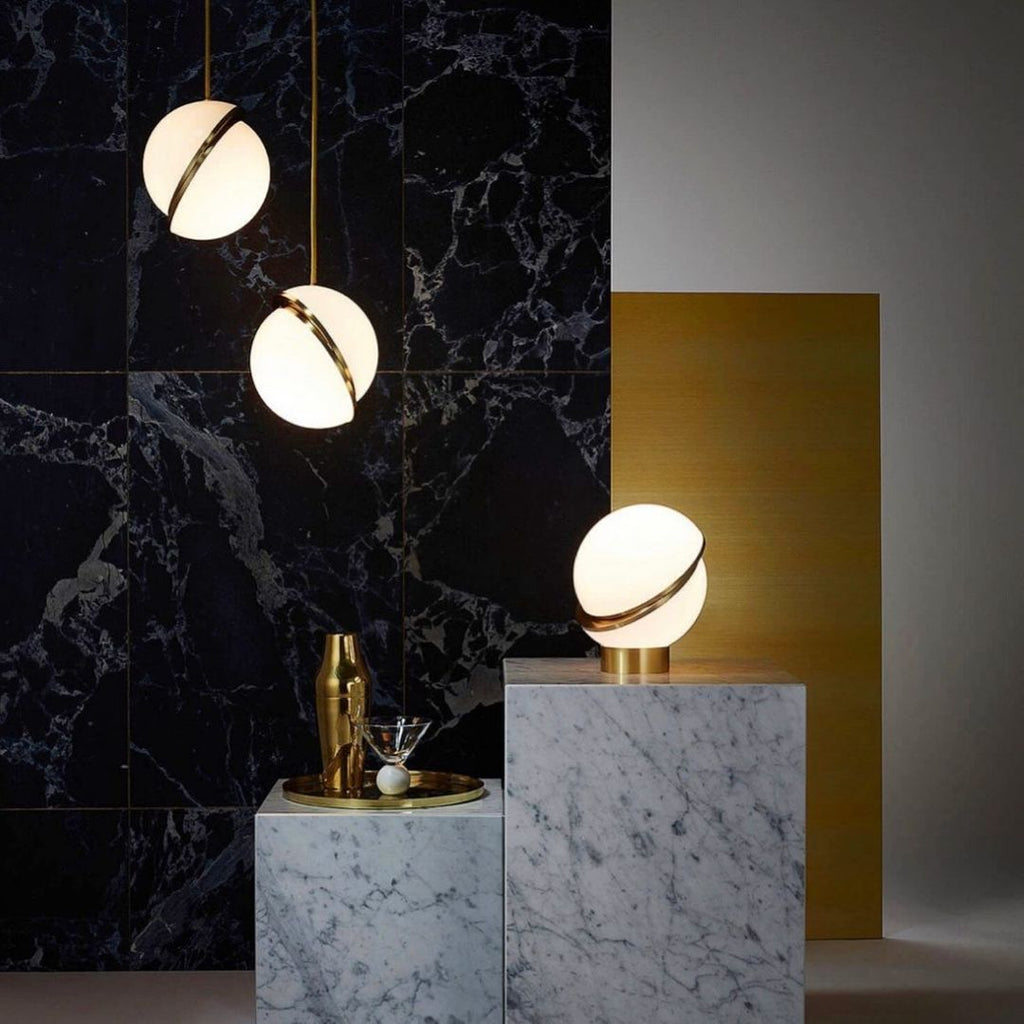 CielCourbe Lamp - Luxury Moonlight Pendant Lamp made of Acrylic and Brass