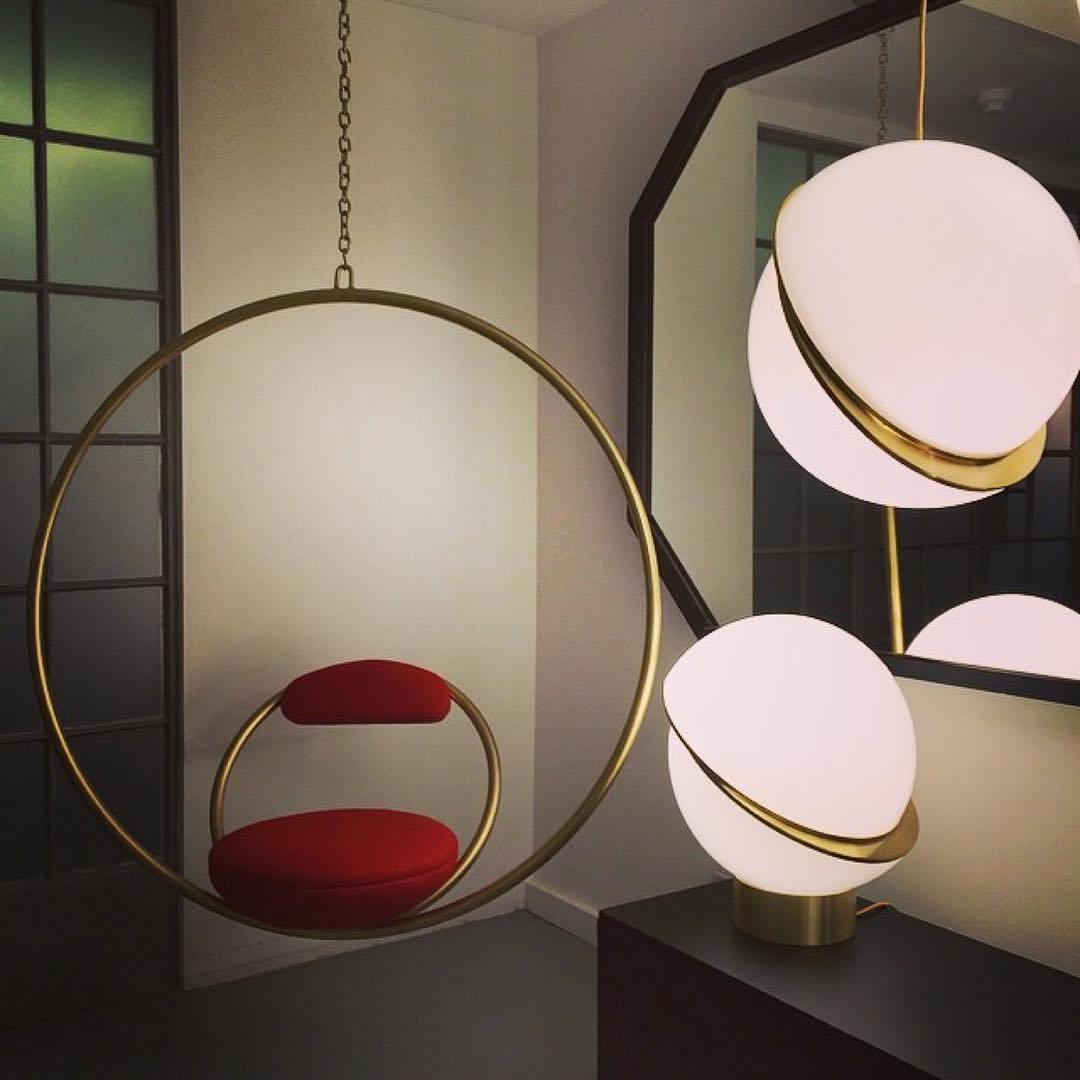 CielCourbe Lamp - Luxury Moonlight Pendant Lamp made of Acrylic and Brass
