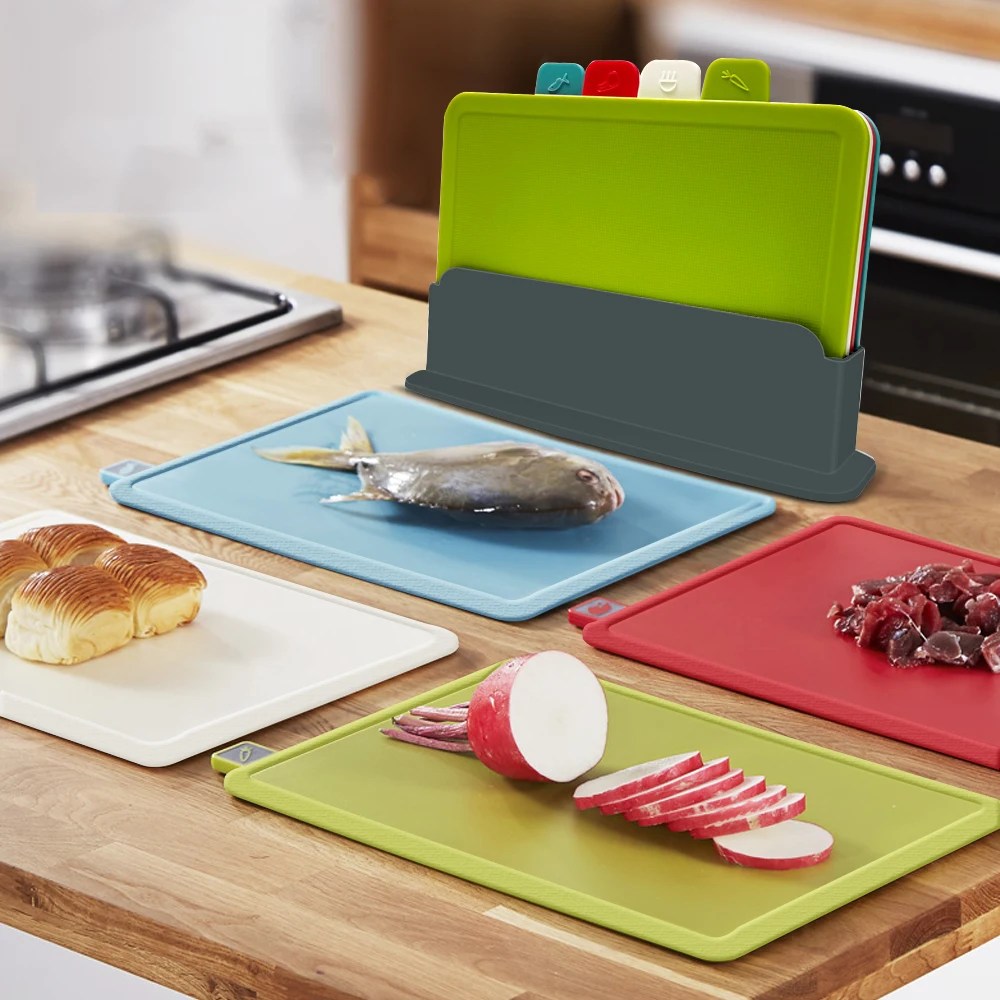 PrepTidy – Luxury Cutting Board Set with Wooden Holder