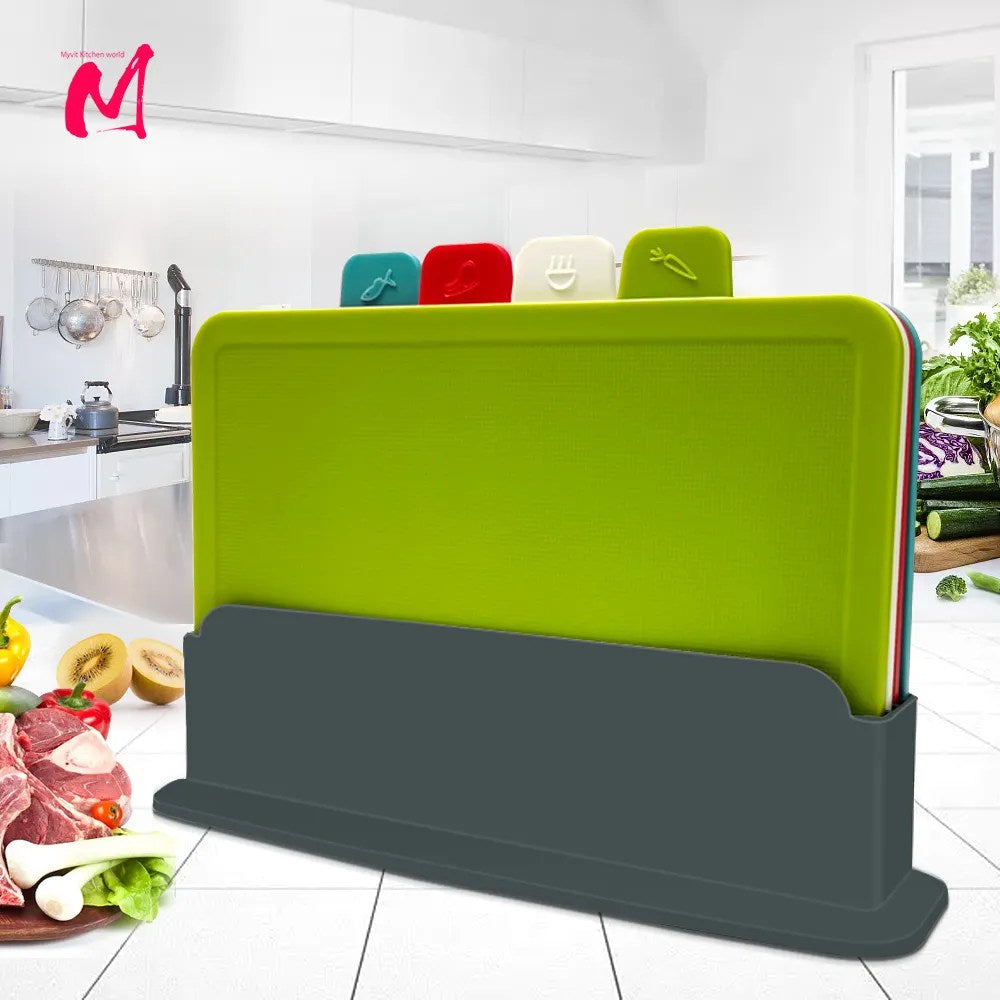 PrepTidy – Luxury Cutting Board Set with Wooden Holder