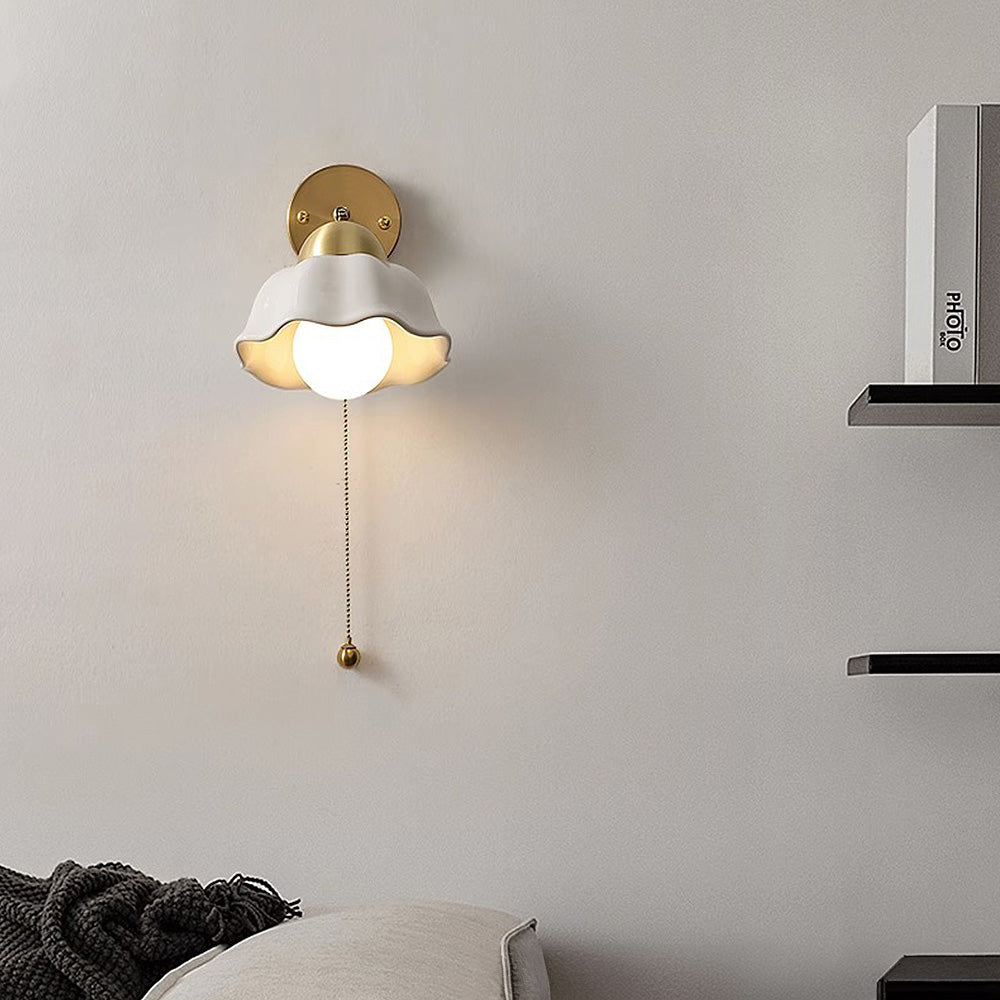 Retro Witte Bloemen Wandlamp - Vintage Stijl voor Jouw Interieur