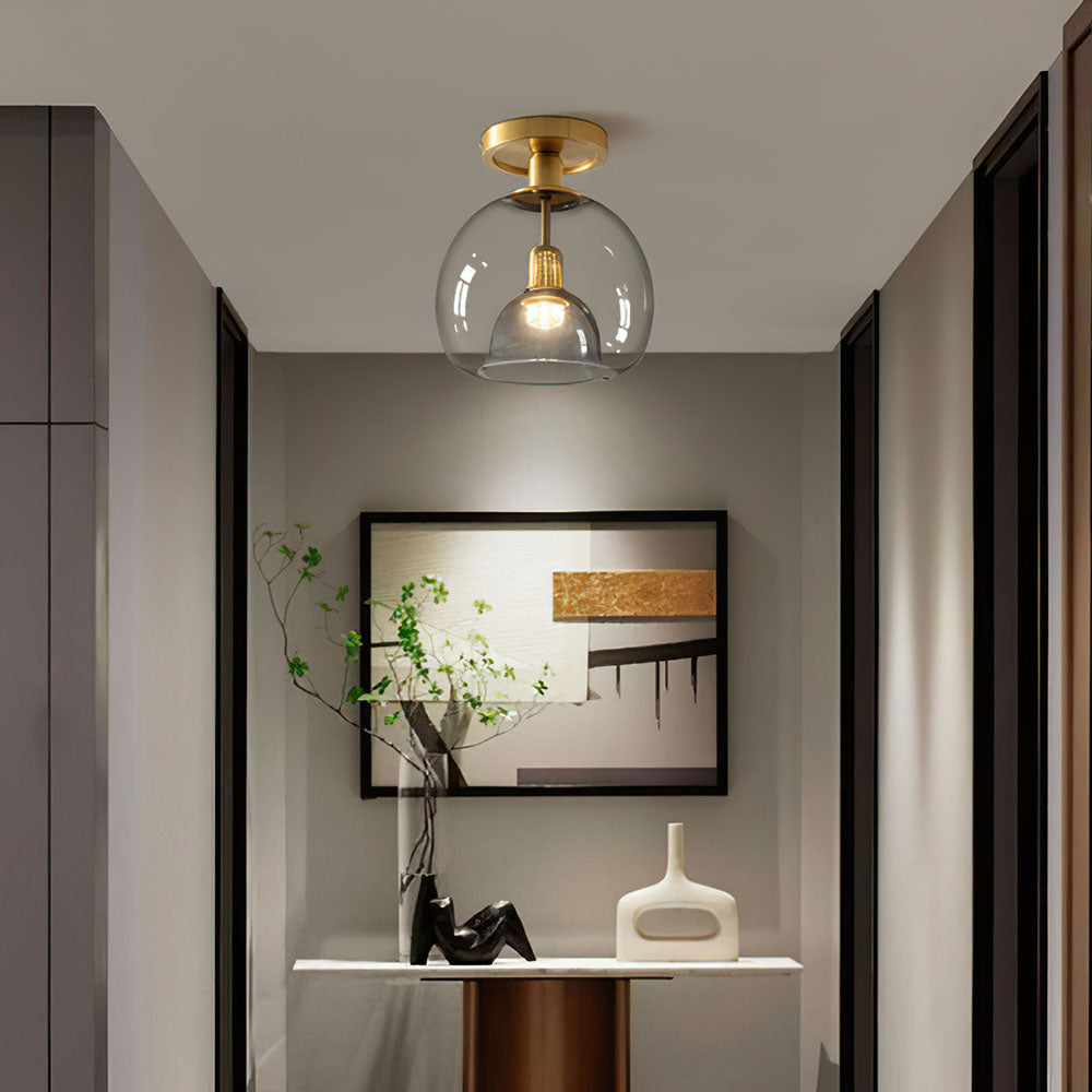 RefinedGlow Ceiling Light - Modern Grey Glass Ceiling Lamp