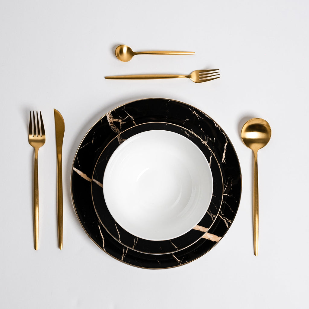 Libra Luxe - Black Marble Dinner Set