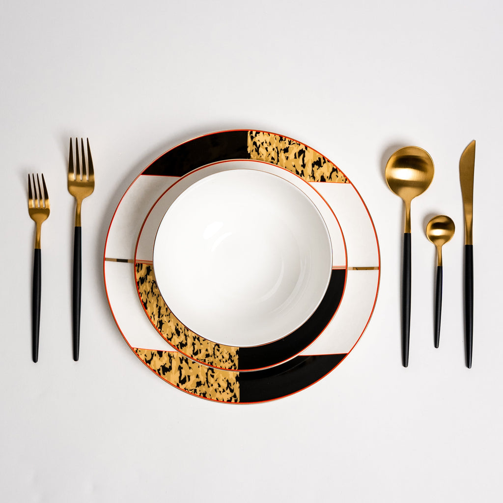 Tigress Set – Luxury Gold and Black Dinnerware Set