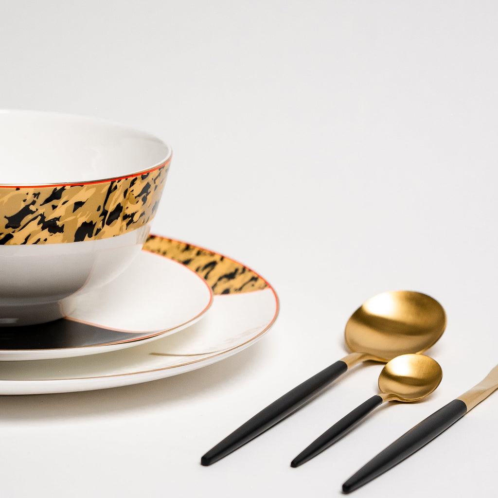 Tigress Set – Luxury Gold and Black Dinnerware Set