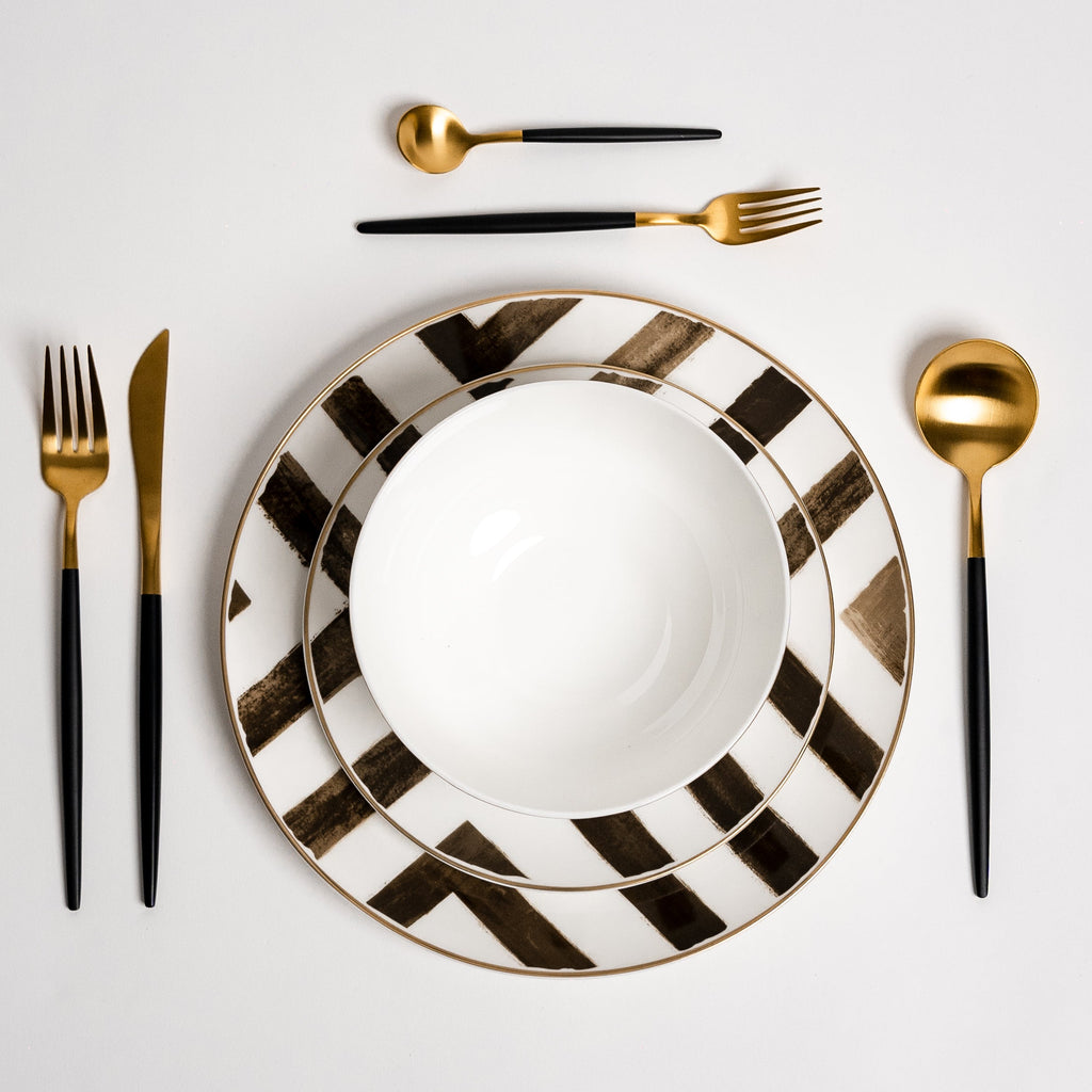 DaviSet – Luxury Black Bone Porcelain Dinnerware Set
