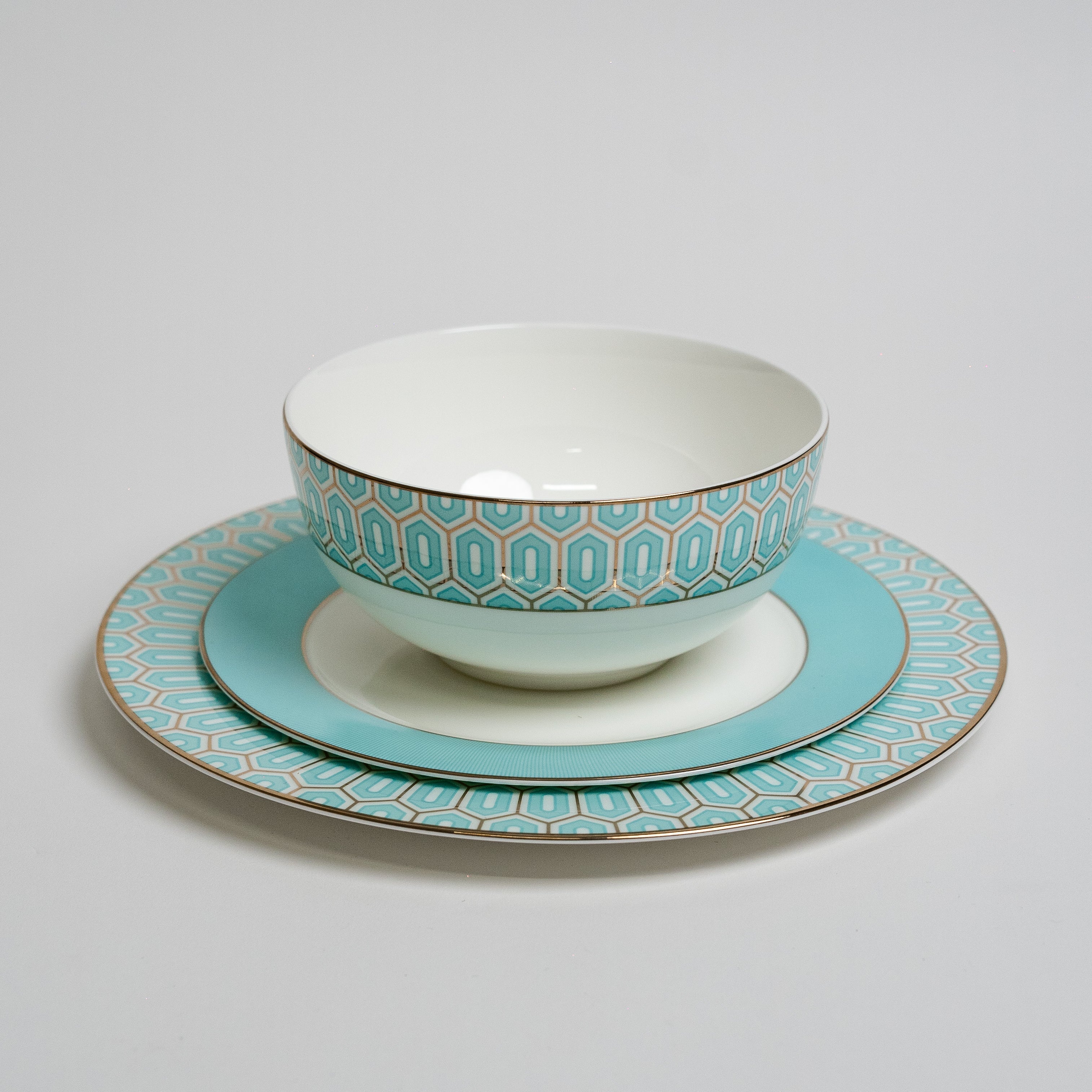 Tiffany Blue Elegance – Luxury Porcelain Dinnerware Set