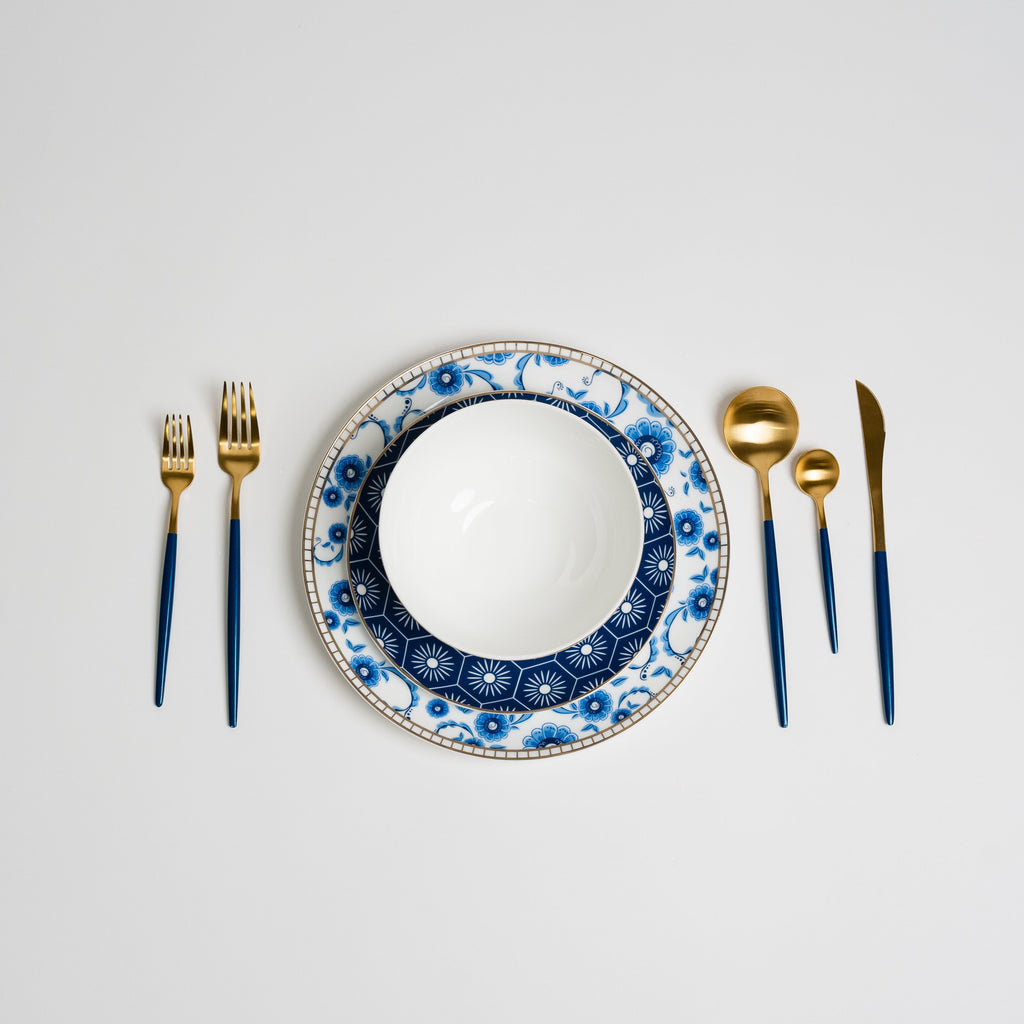 Gem Blue White - Luxury Dinnerware Set